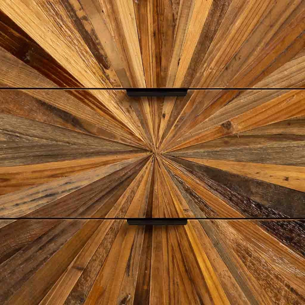Cassettiera in legno di recupero nero con 5 cassetti, 42x36,5x105h cm