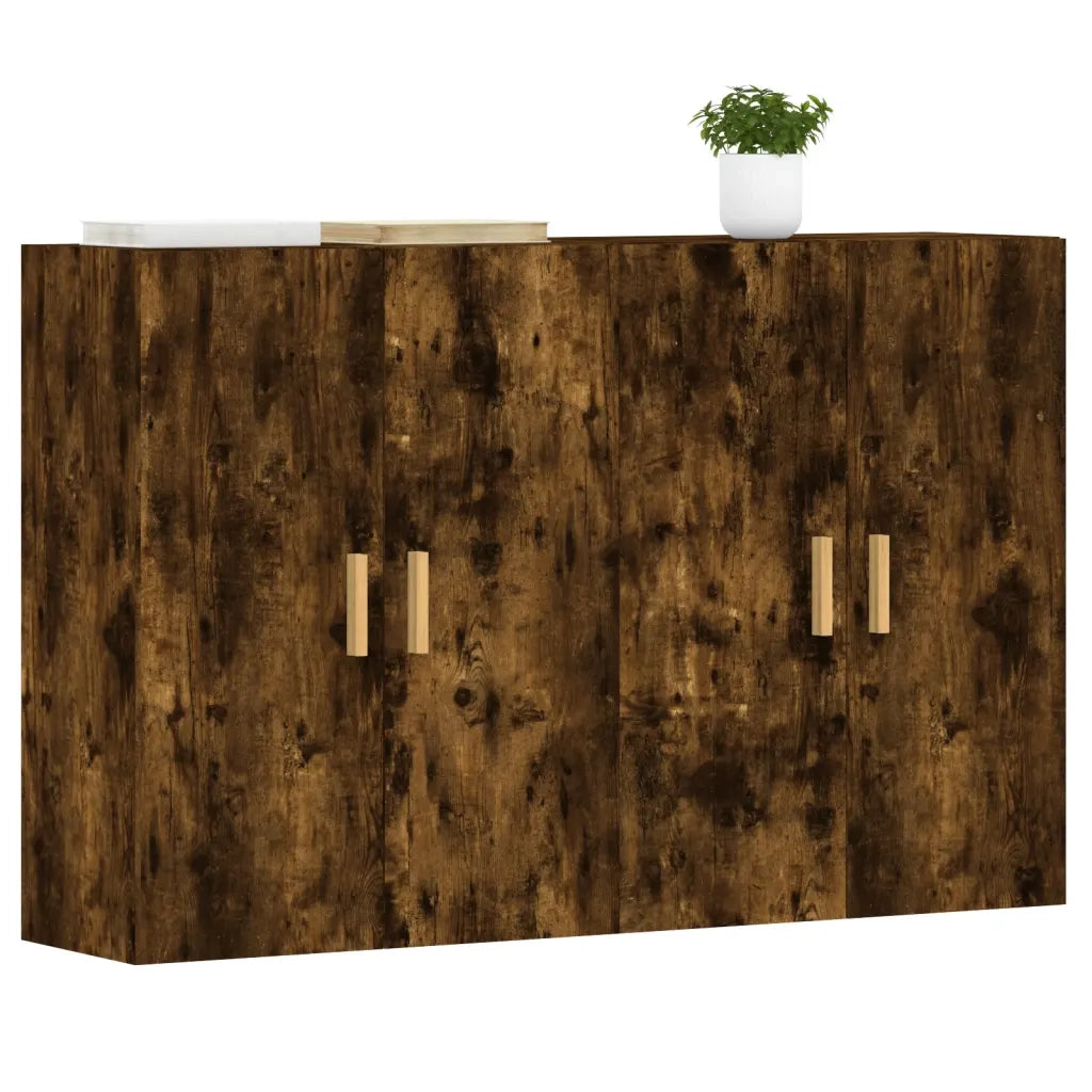 Armadietti a Parete 2 pz Rovere Fumo in Legno Multistratocod mxl 69641