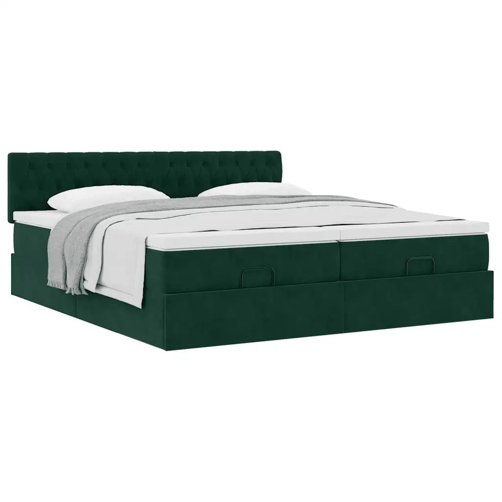 Struttura Letto Pouf con Materassi 180x200 cm Velluto 3312095