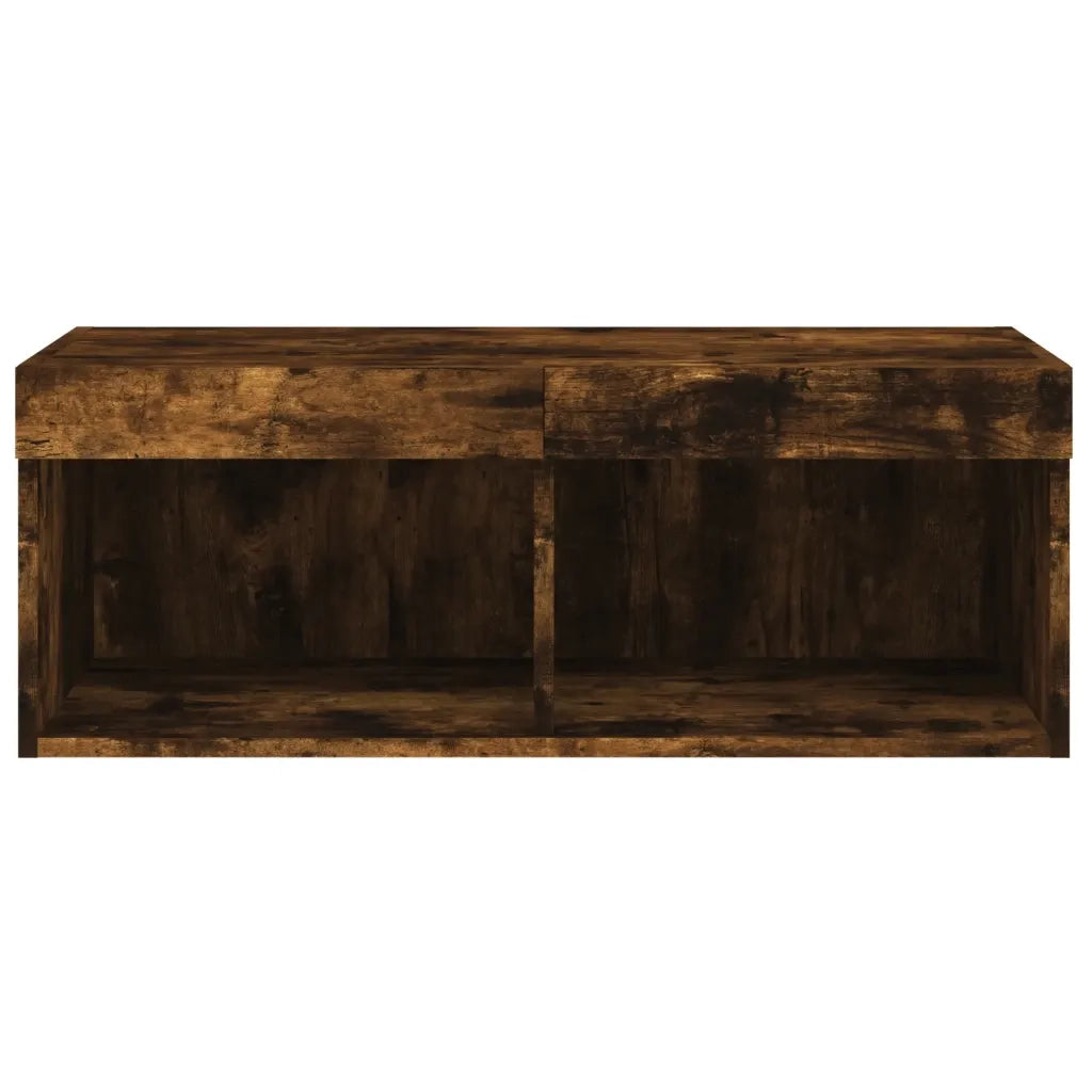 Mobile Porta TV con Luci LED-Credenza TV Rovere Fumo 80x30x30 cm