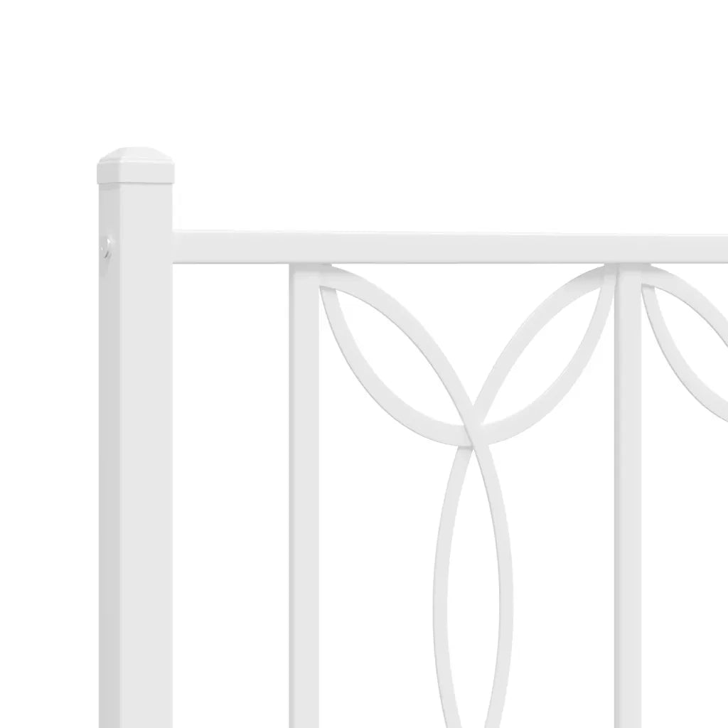 Giroletto con Testiera e Pediera-Struttura Letto Metallo Bianco 140x200 cm 690834