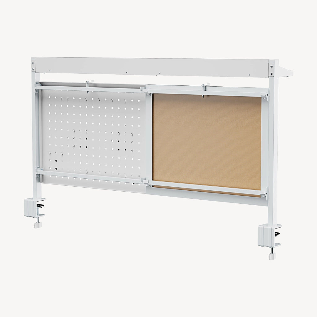 Organizzatore Virvik Pannello Forato da Scrivania con Morsetti 117 x 73 cm - Bianco [en.casa]