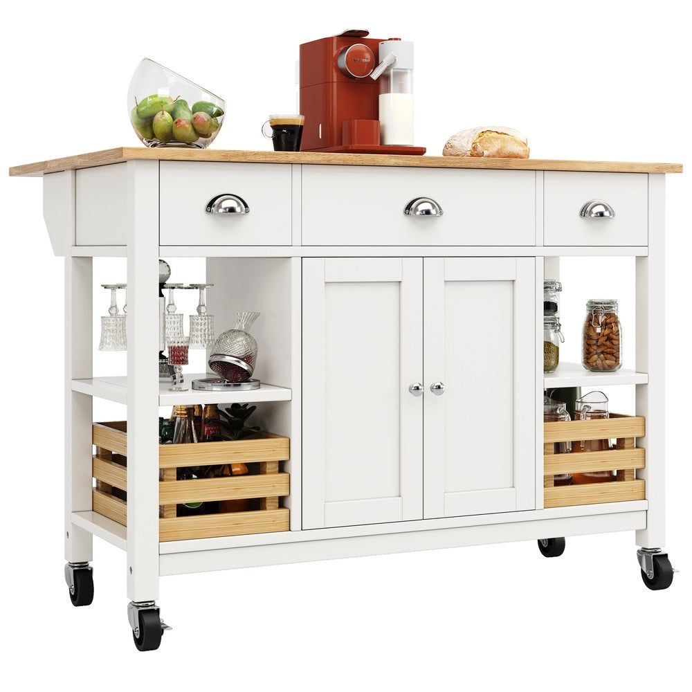 Tavolo da Pranzo Multifunzione con Carrello ¨C Xylo ¨C Bianco, Legno, 120x45x90