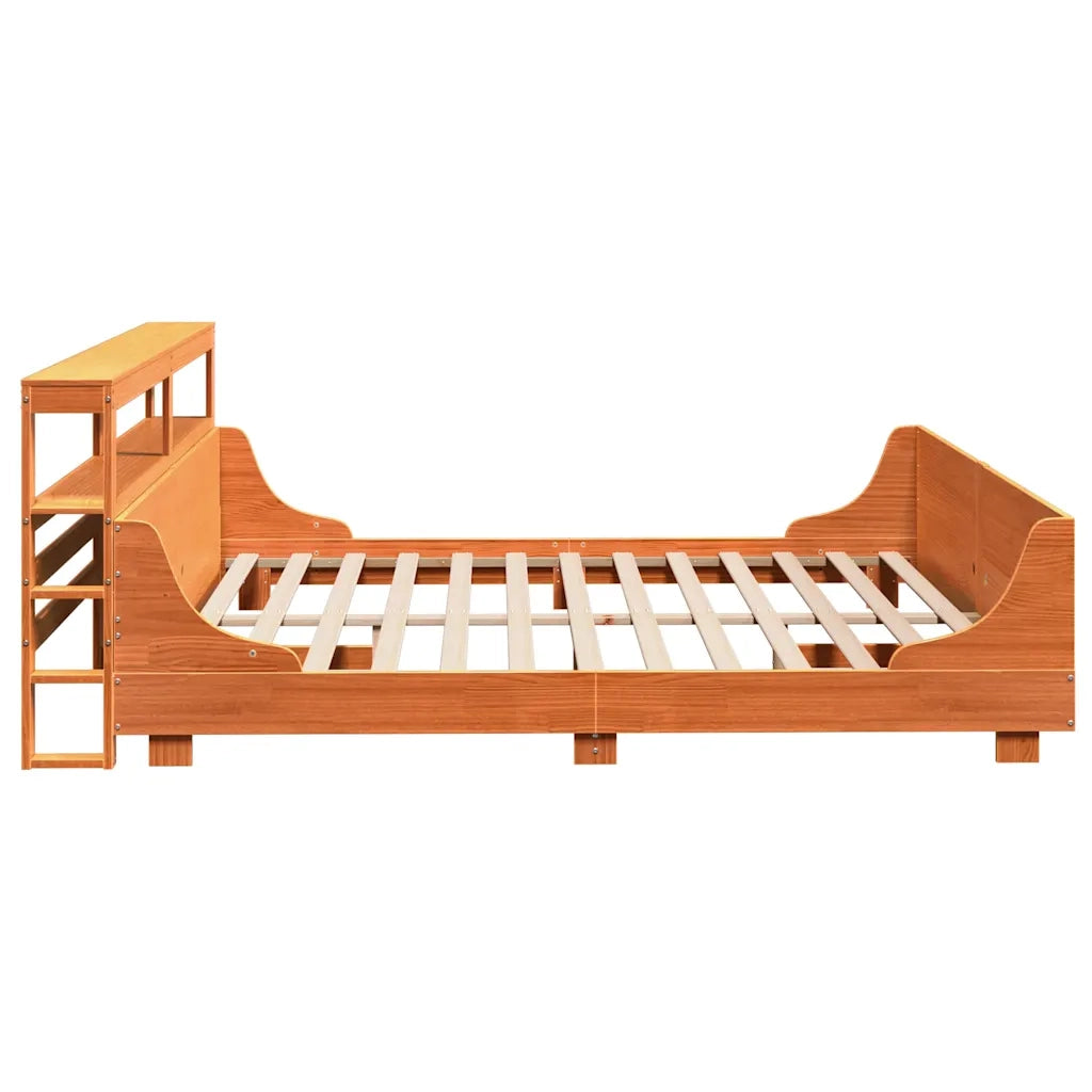 Letto senza Materasso Marrone Cera 200x200 cm in Legno di Pino