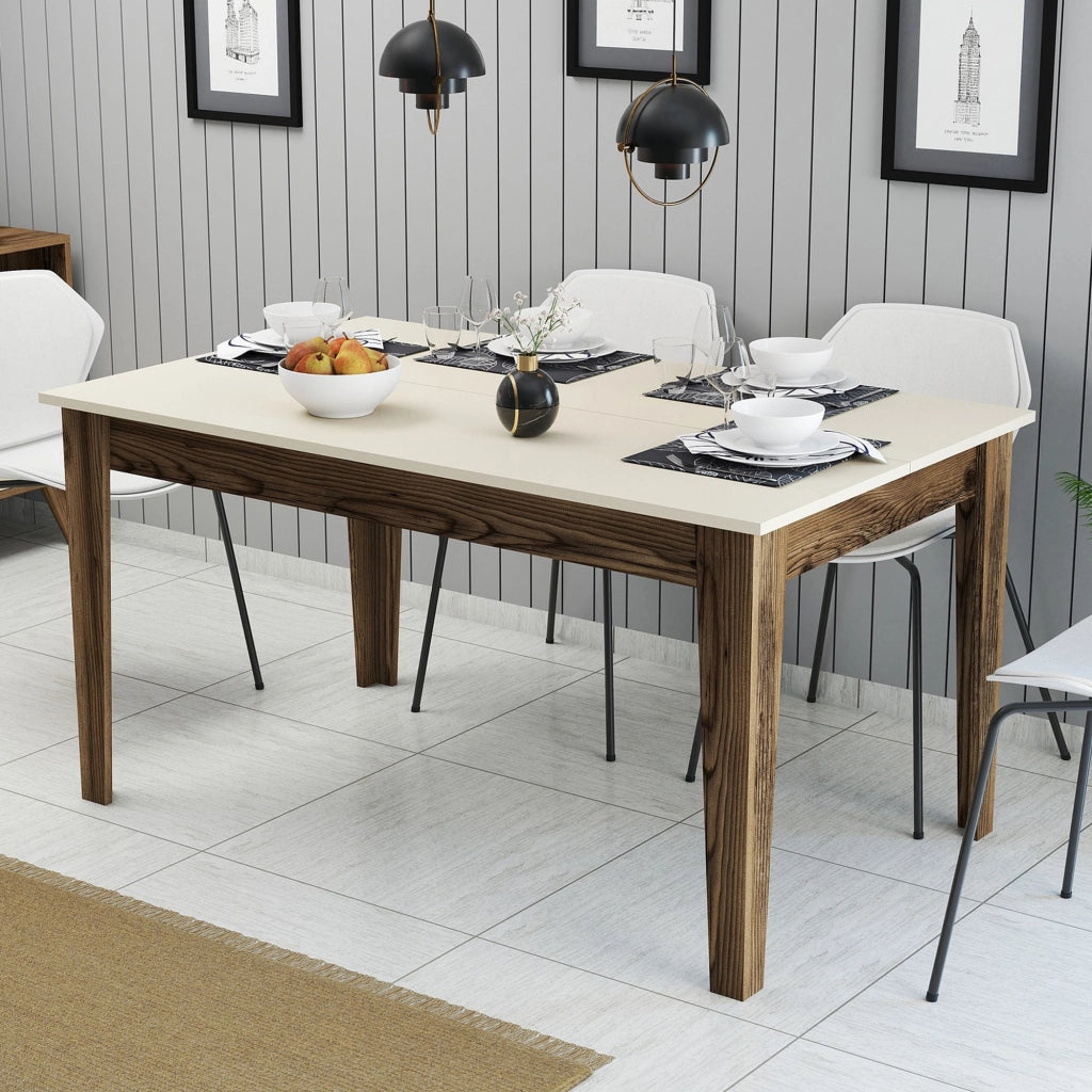 Viverone, Tavolo Fisso 6 Posti, 145x88x75h cm Marrone Noce