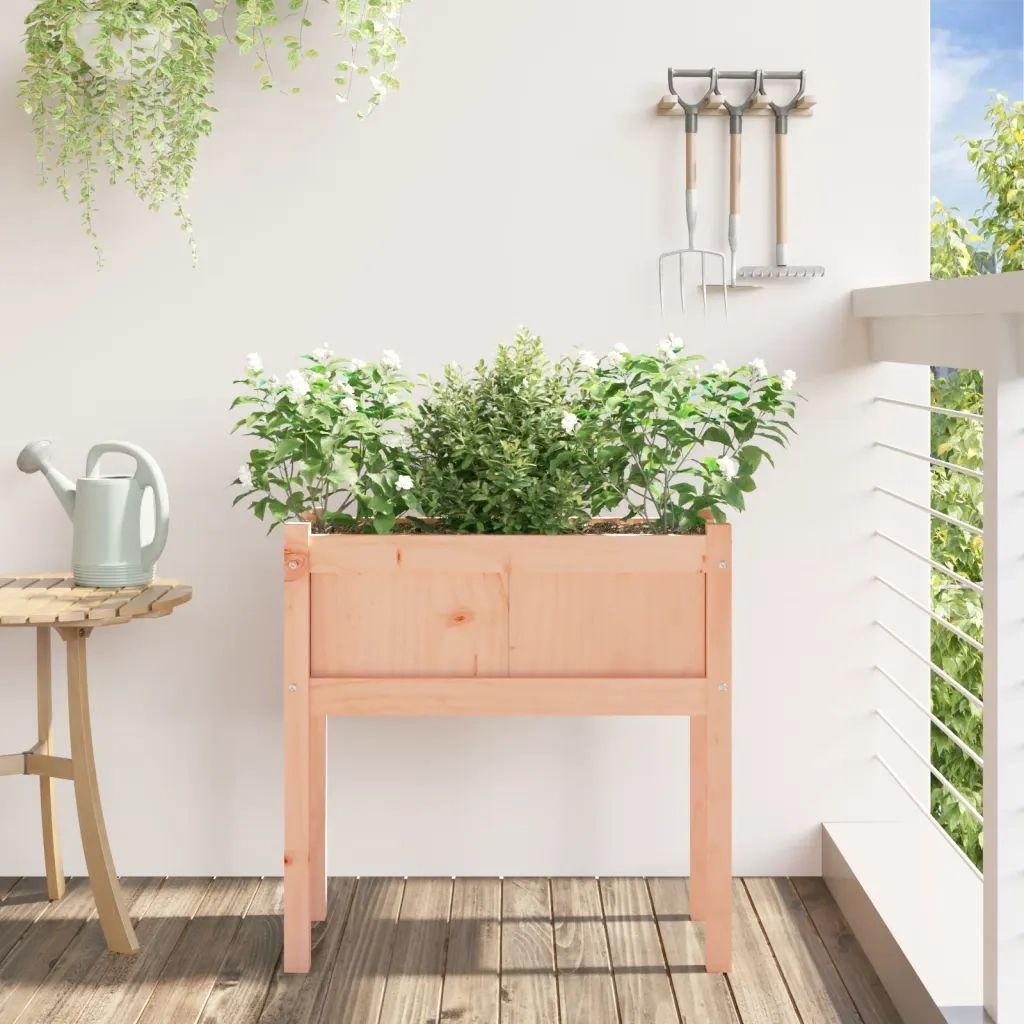 Fioriera | Cassetta per fiori | Vaso Giardino con Gambe 70x31x70 cm Legno Massello Douglas