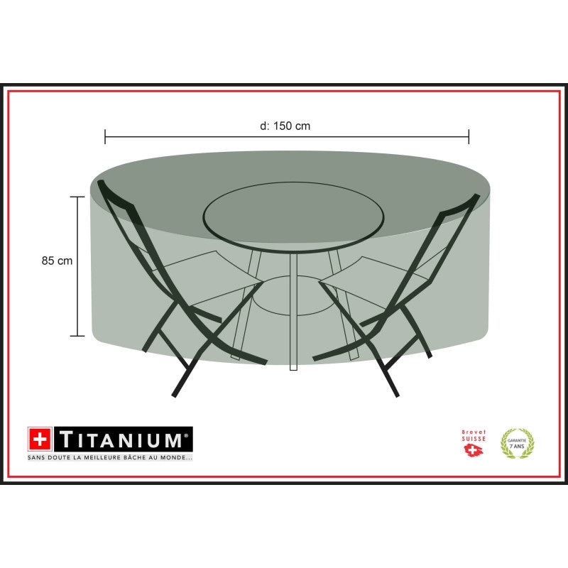 Copertura per tavolo rotondo + sedie TITANIUMÂ® Nero