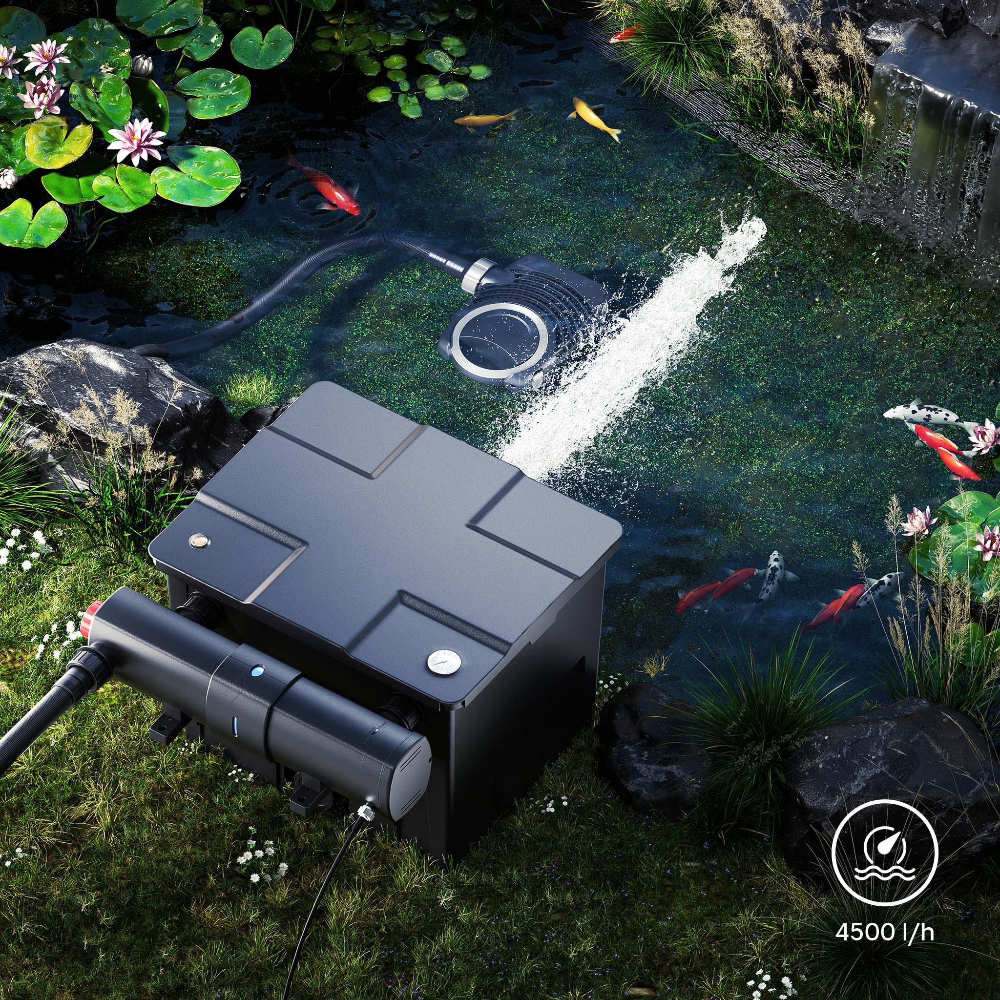 CUV-224 Chiarificatore acqua per laghetti Filtro luminoso 24W