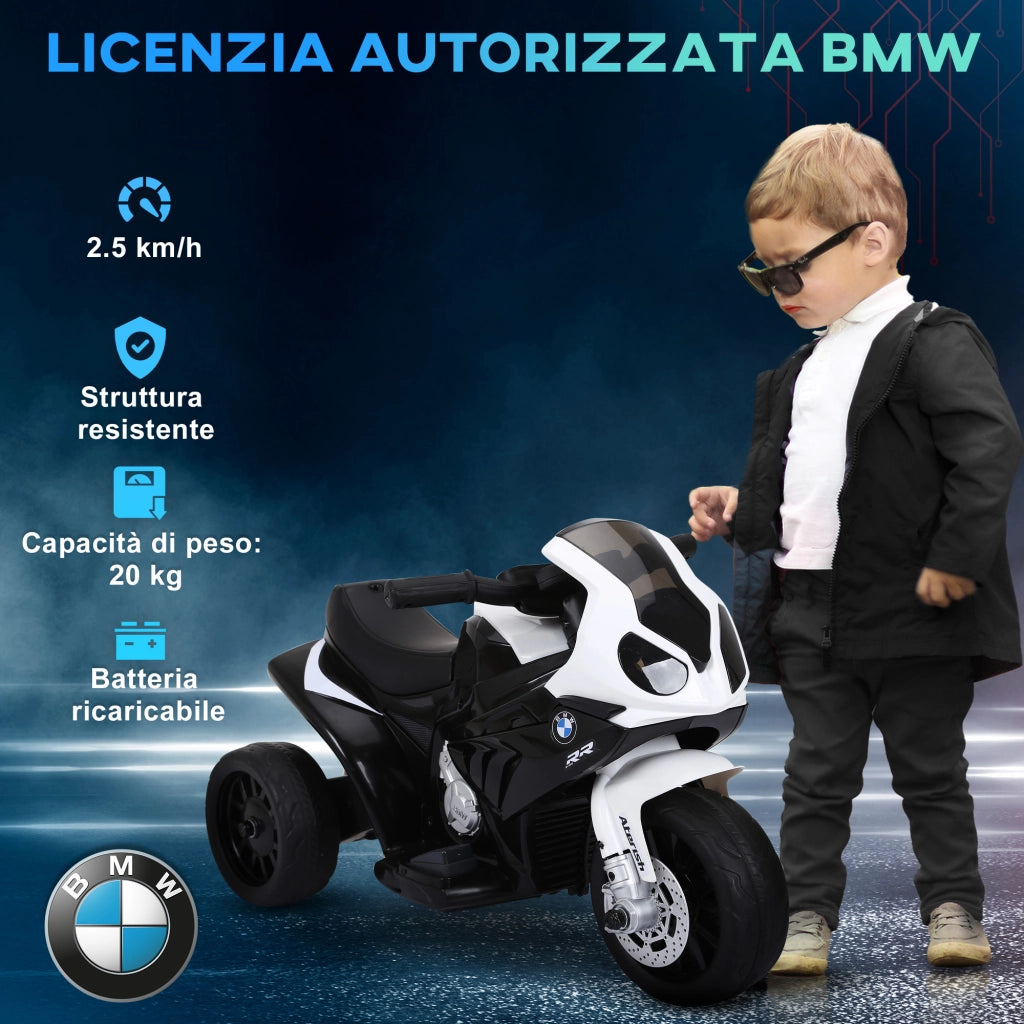 Moto Elettrica per Bambini ¨C zephmum ¨C Bianco Nera 66x37x44cm