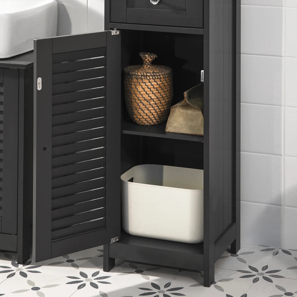 Mobiletto Bagno Colonna Bagno Cassettiera Bagno Bianco Con Cassetti Grigio FRG236-DG