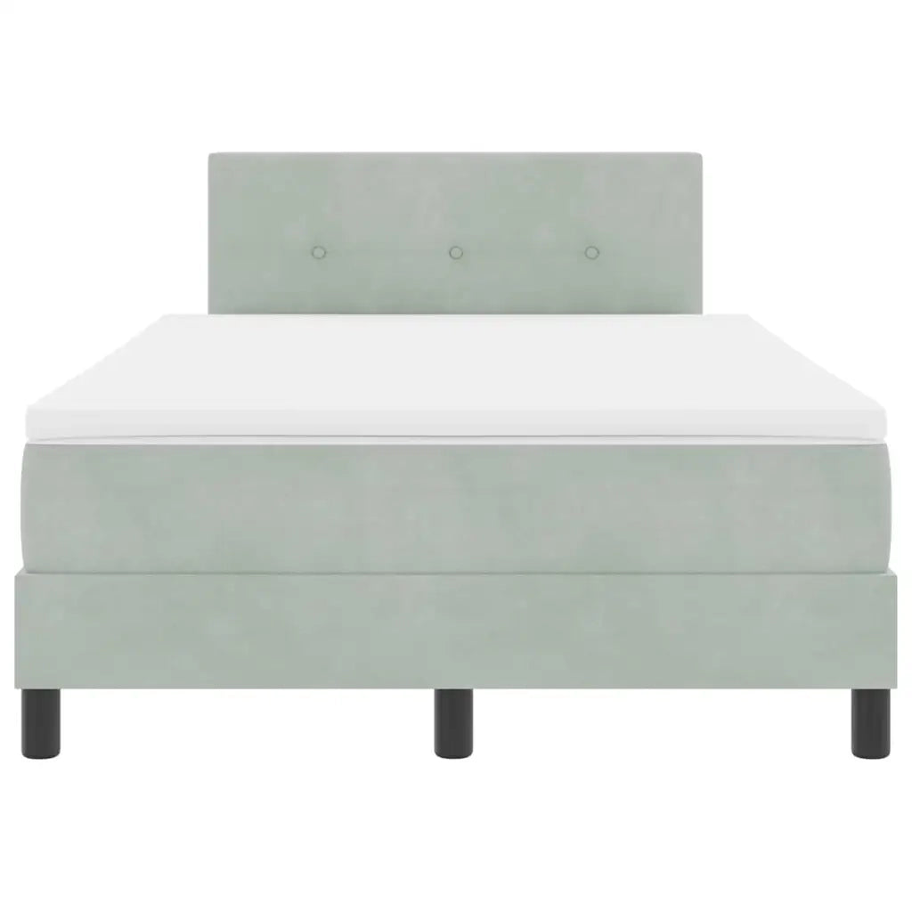 Letto a Sorgente LED con led Grigio chiaro 120 x 200 cm Velluto 3342644