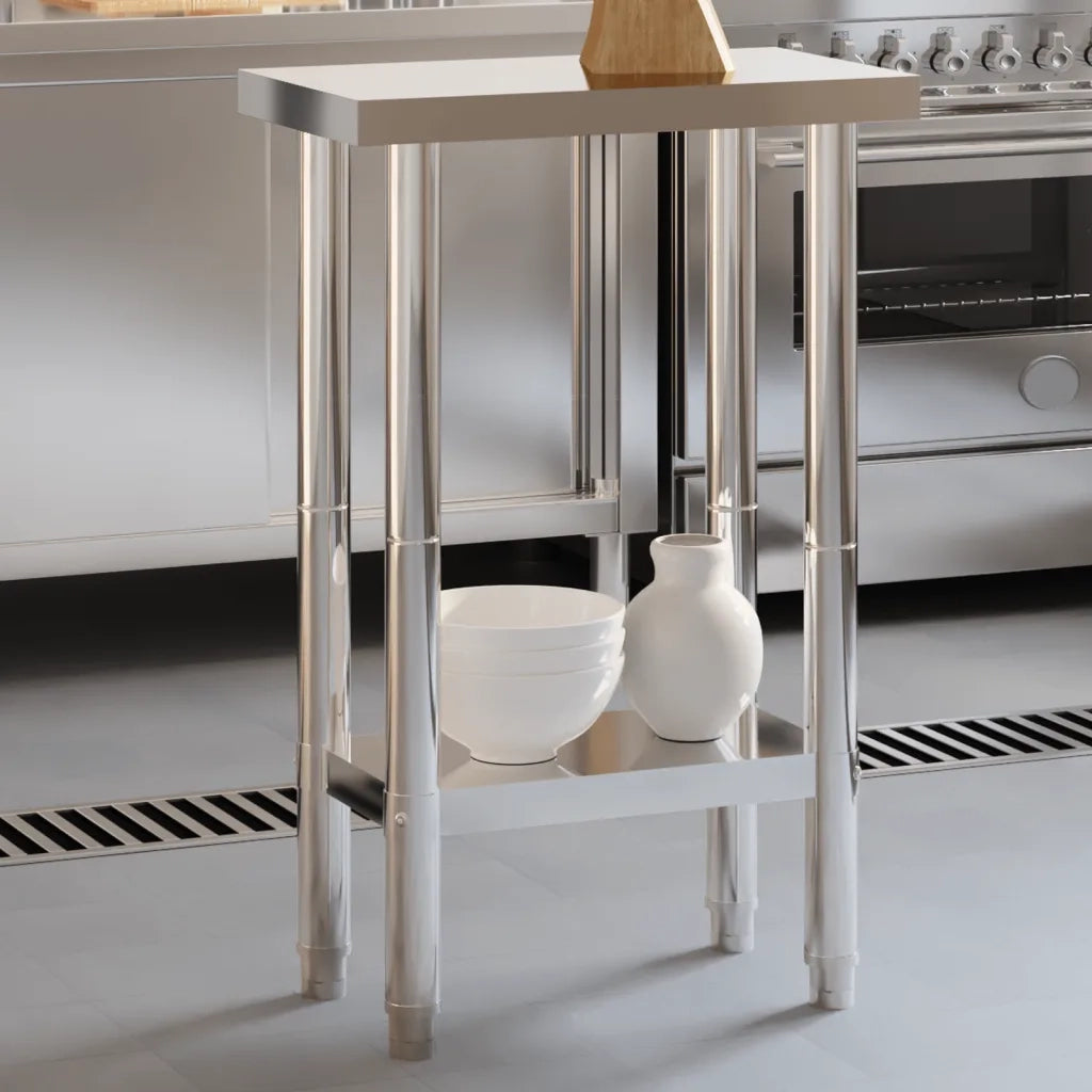 Tavolo da Lavoro da Cucina-Piano di Lavoro Cucina 55x55x85 cm in Acciaio Inossidabile