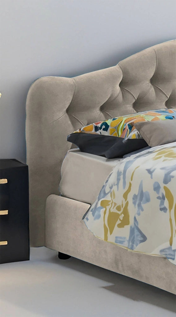 Letto Matrimoniale Arex, Letto Matrimoniale Sfoderabile Made in Italy, Grigio Tortora\