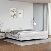 Struttura Letto a Rete a Molle-Giroletto Bianco 200x200 cm in Similpelle 451735