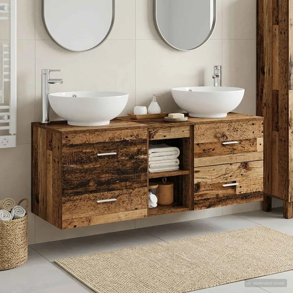 Set di mobili per il bagno 3 pz Legno antico 3405905