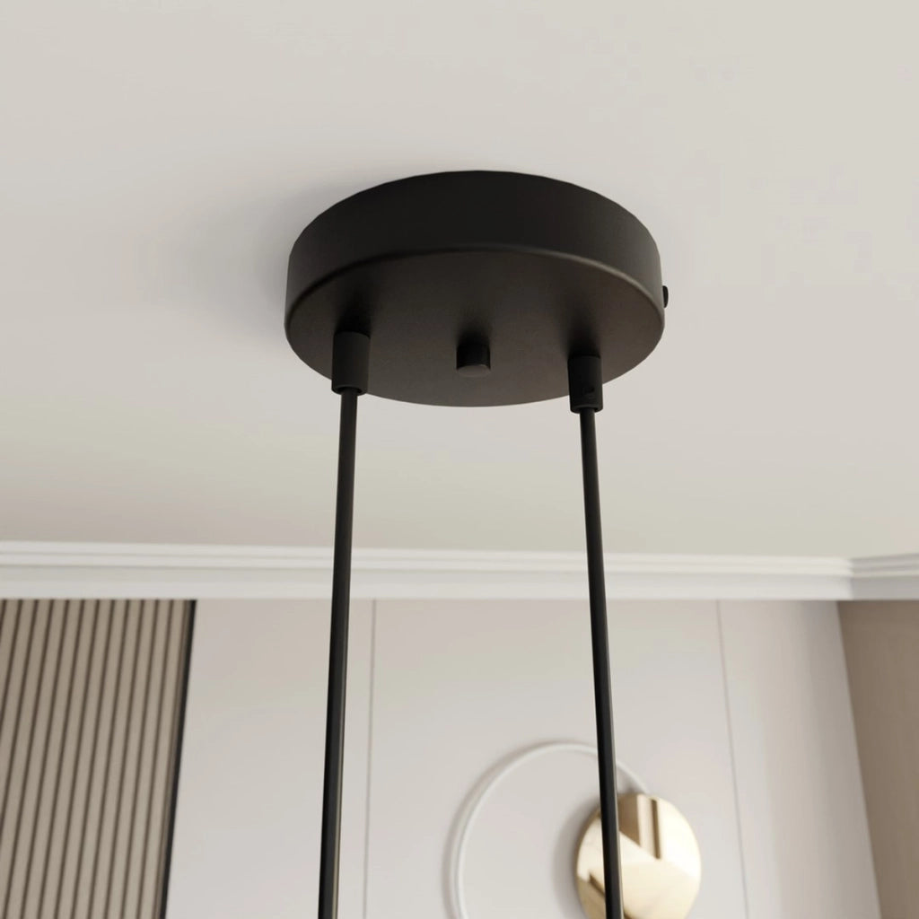 Lampada a sospensione MOTIF in acciaio nero e oro