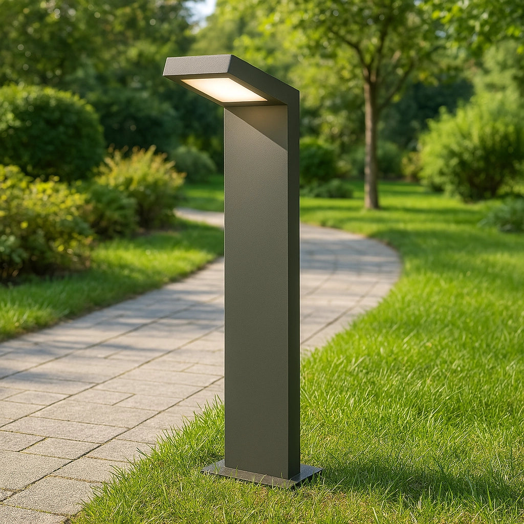 Lampione LED da Giardino 10W 720LM IP54 Paletto Esterno Moderno in Alluminio,Grigio Luce Naturale 4000K