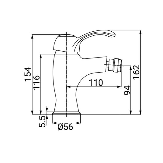 Miscelatore bidet finitura ottone antico - serie Oxford