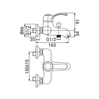 Miscelatore vasca finitura ottone antico - serie Oxford