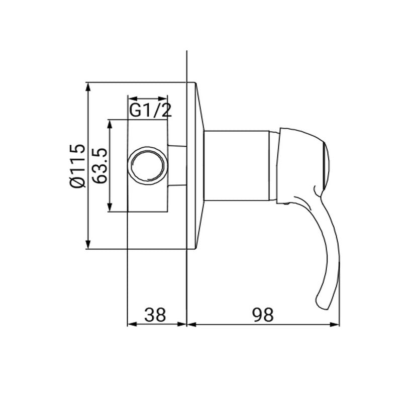 Miscelatore incasso doccia finitura ottone antico - serie Oxford