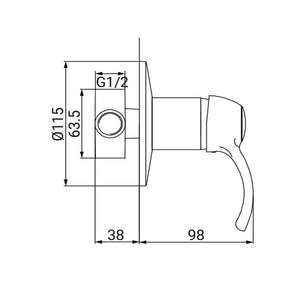 Miscelatore incasso doccia finitura ottone antico - serie Oxford