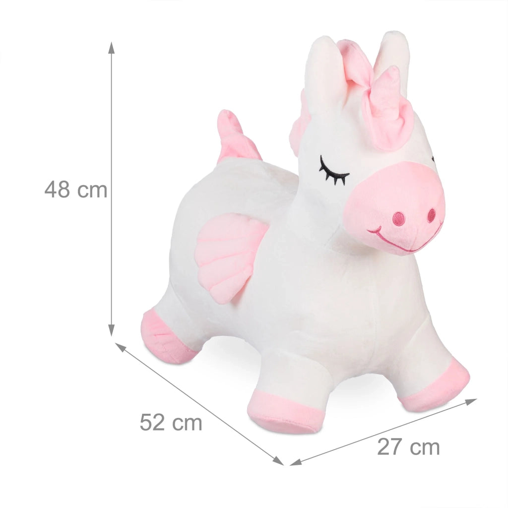 Animale saltarello giocattolo ludico interno esterno 75 x 50 x 30 cm in PVC bianco 13_0014967