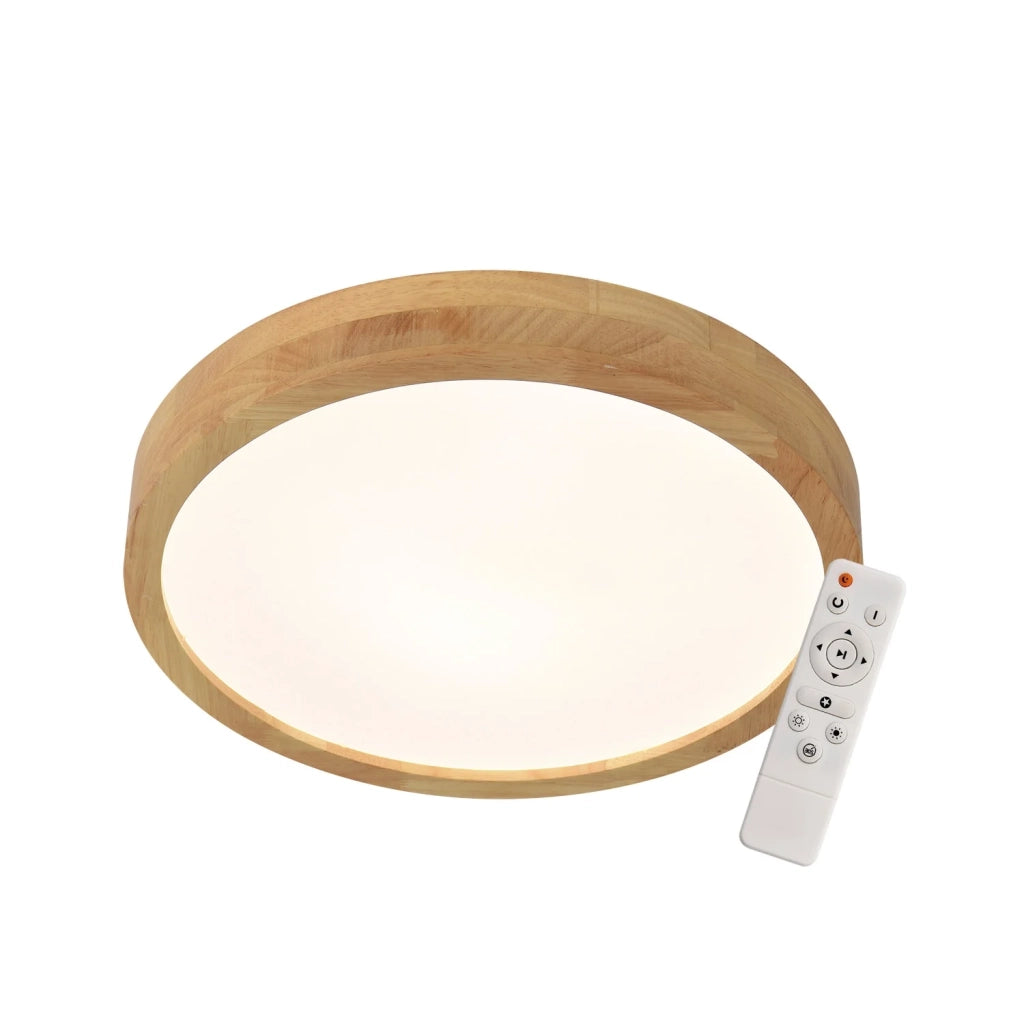 LÚZETE - PLAFONIERA LED 35W REGOLABILE CON TELECOMANDO LEGNO HARALD