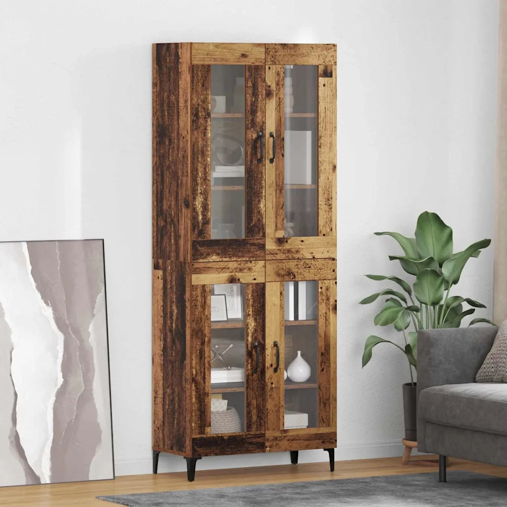 Credenza | Madia | Buffet da pranzo | Armadio da pranzo Legno vecchio 69,5 x 34 x 180 cm Legno multistrato