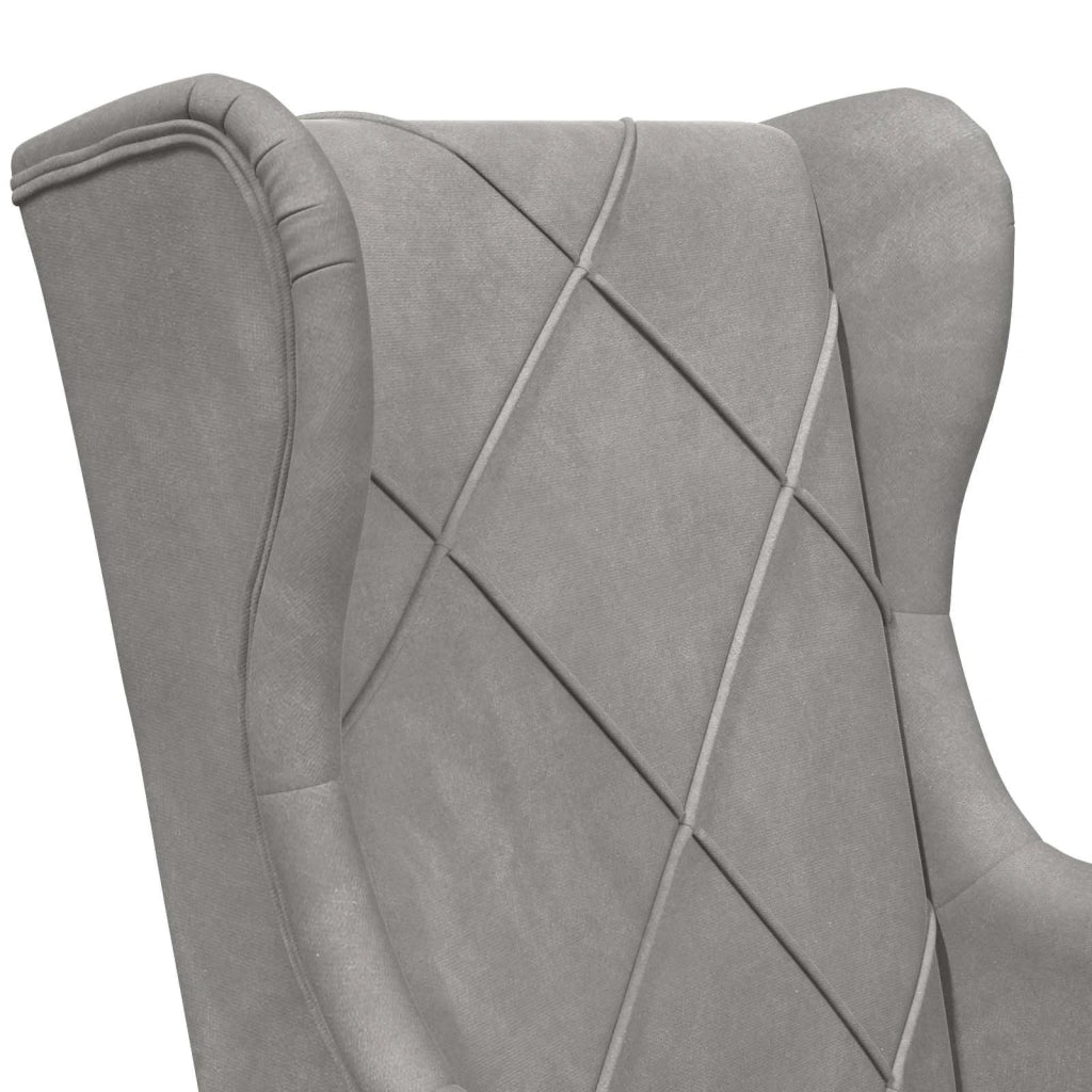 Poltrona-Divano Sedia-Poltroncina Grigio Chiaro Velluto 160084