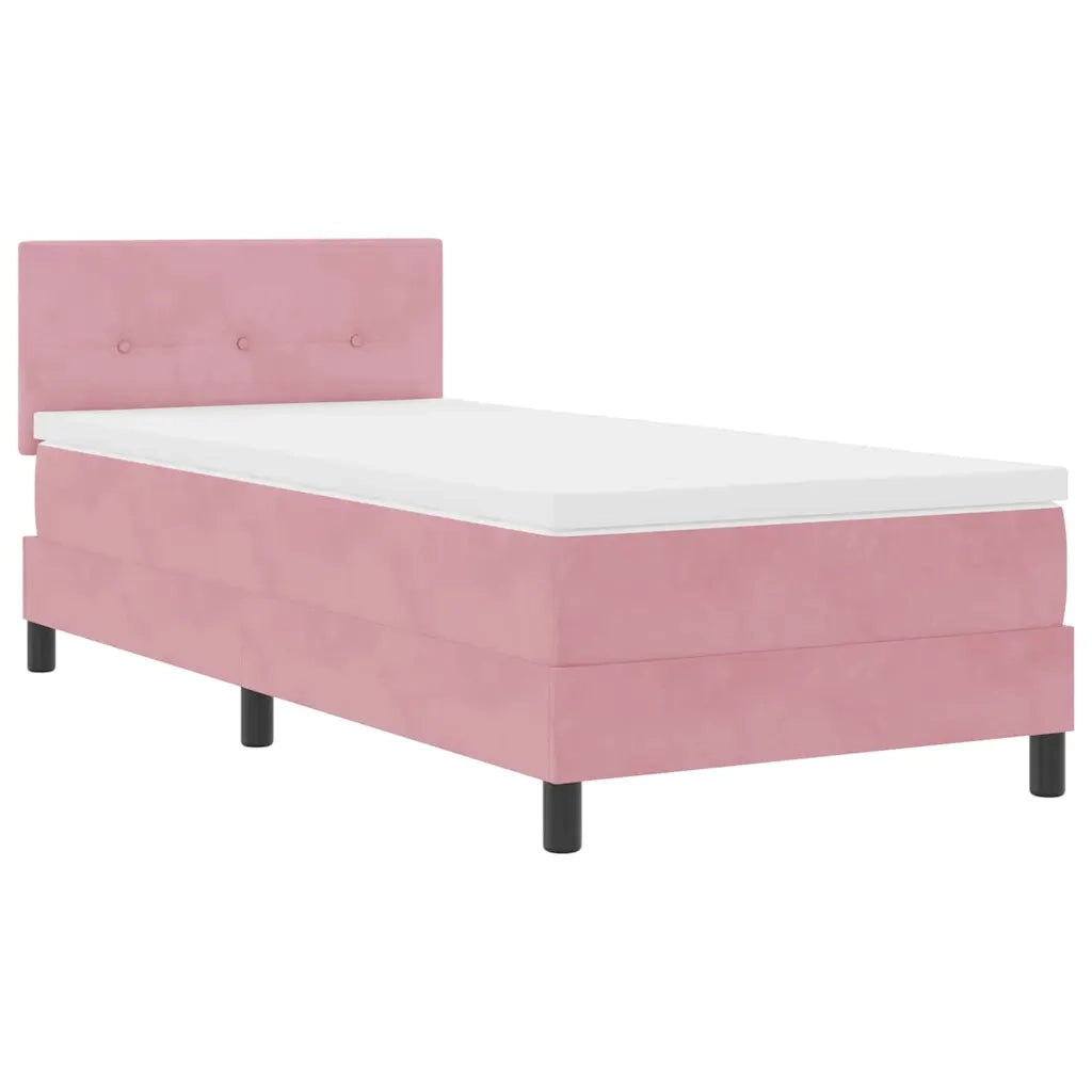 Letto a Sorgente LED con materasso Rosa 80 x 200 cm Velluto 3342619