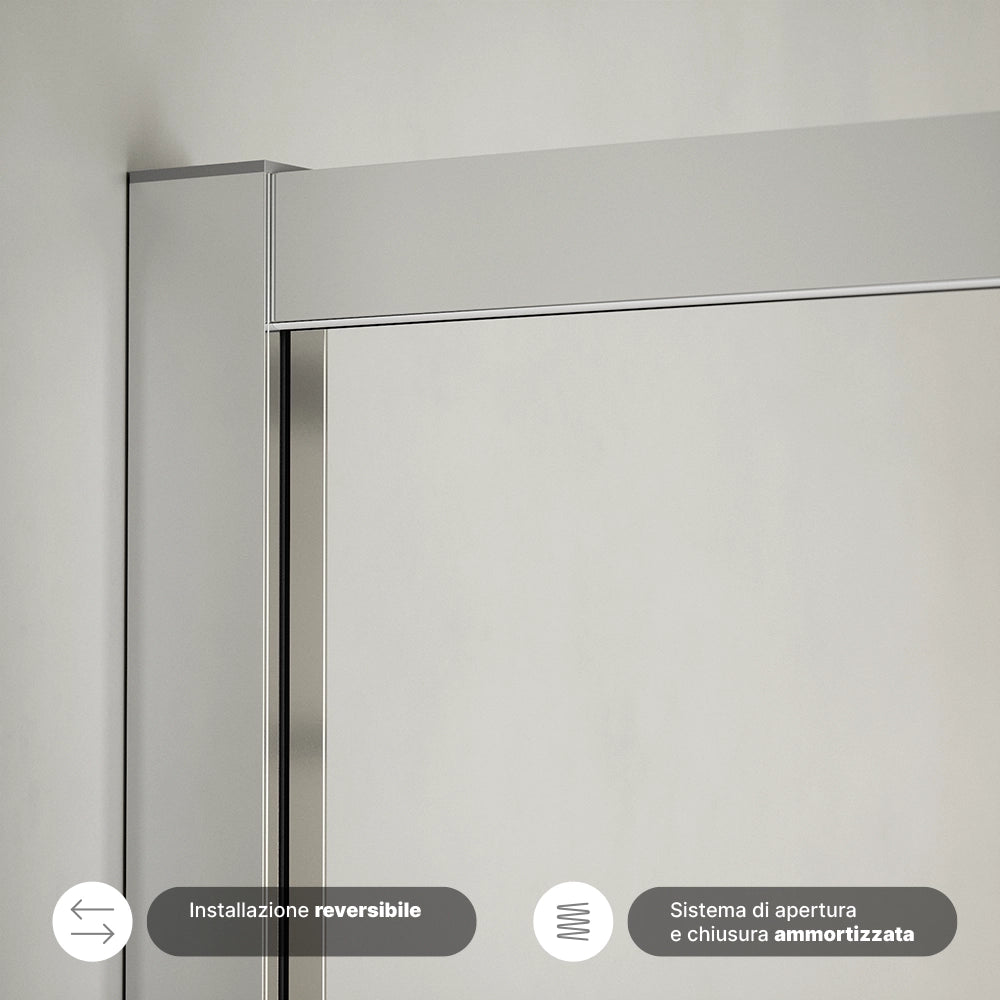 Box doccia  80x90 cm scorrevole vetro 6mm trasparente con trattamento anticalcare h195cm scorrevole | Aruba