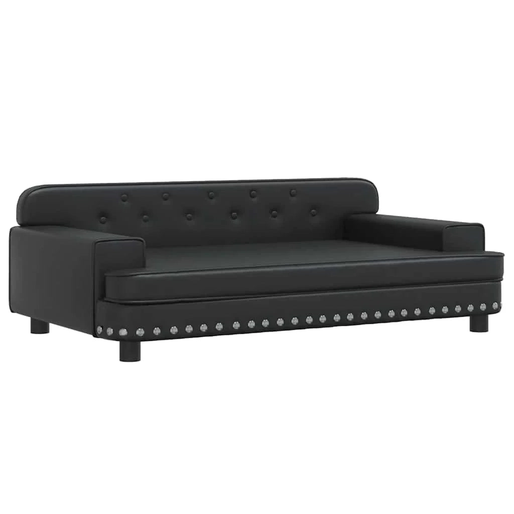 Cuccia per cani comoda cesta da divano 90 x 53 x 30 cm similpelle nera 02_0042980