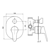 Miscelatore doccia incasso con deviatore completo