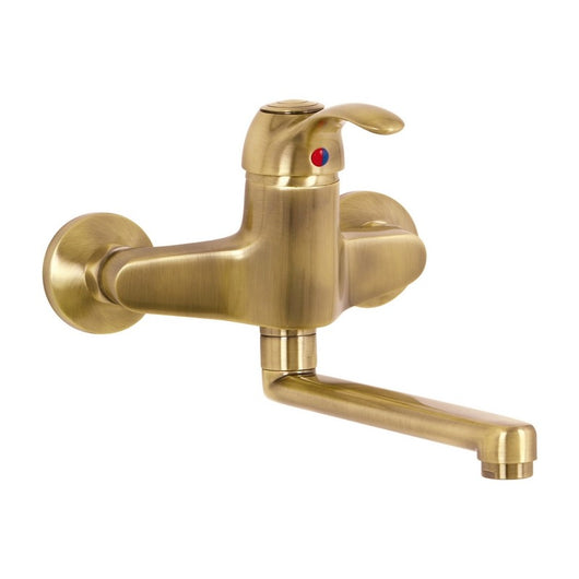 Miscelatore lavello a parete finitura ottone antico - serie Oxford