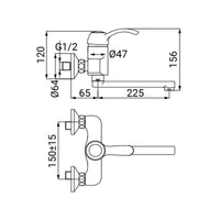 Miscelatore lavello a parete finitura ottone antico - serie Oxford