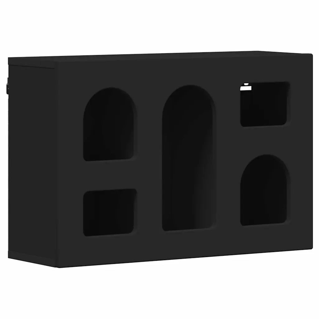 Mobiletto a parete moderno 60 x 20 x 40 cm ampio spazio contenitivo design elegante in legno composito nero 02_0054801