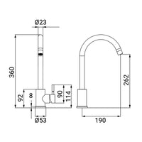 Miscelatore lavello bocca alta girevole acciaio spazzolato con risparmio acqua - serie Colorado
