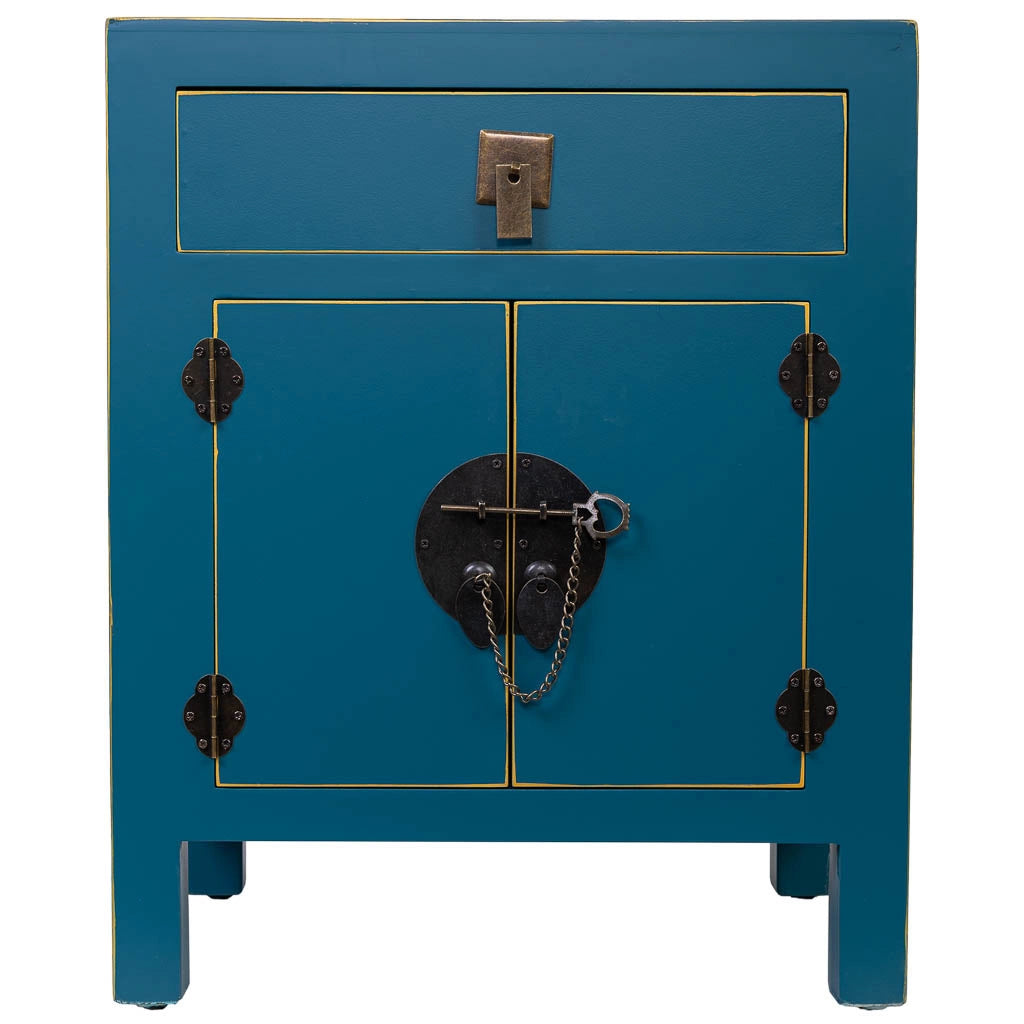 Comodino in legno con 1 cassetto e 2 porte 44,5x32x55h cm
