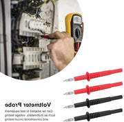 Multimetro di Test con 2 Set di Cavi con Sonde a 4 mm Banana con Test di Corrente Elettrica - Set da 2