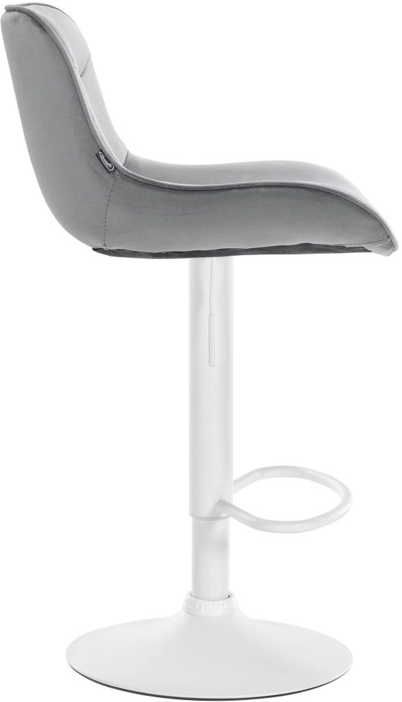 Set di 2 sgabelli da bar Vonore in velluto grigio,bianco