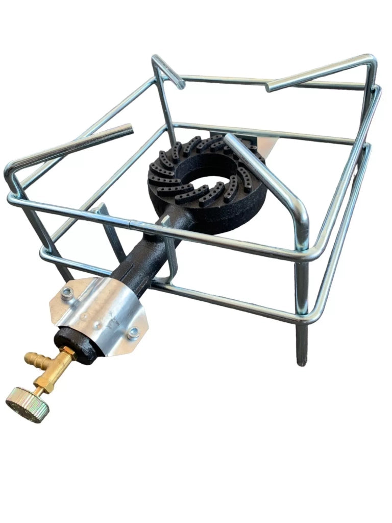 Fornellone a Gas GPL in Acciaio Cromato per Cucina, Campeggio, Giardino e Barbecue, Regolabile 40x40 cm