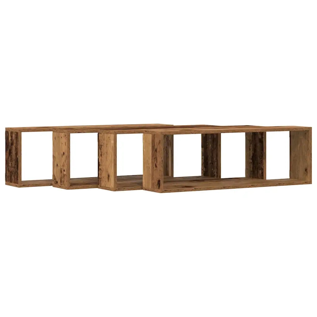 Scaffali da parete 4 pcs Legno vecchio 80 x 15 x 26 cm 862640