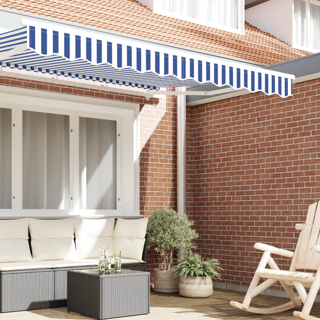 Tendone Valance per telaio da 2,5 m Blu e Bianco 2,3x0,2 m