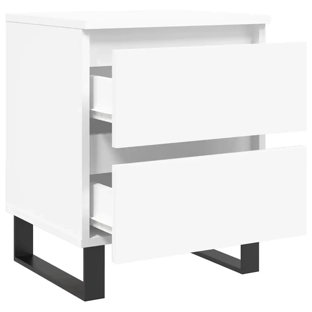 Comodino Bianco 40x35x50 cm in Legno Multistrato 826892