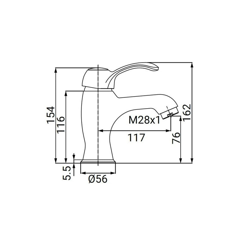 Miscelatore lavabo cromato stile vintage - serie Oxford