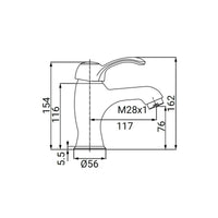 Miscelatore lavabo cromato stile vintage - serie Oxford