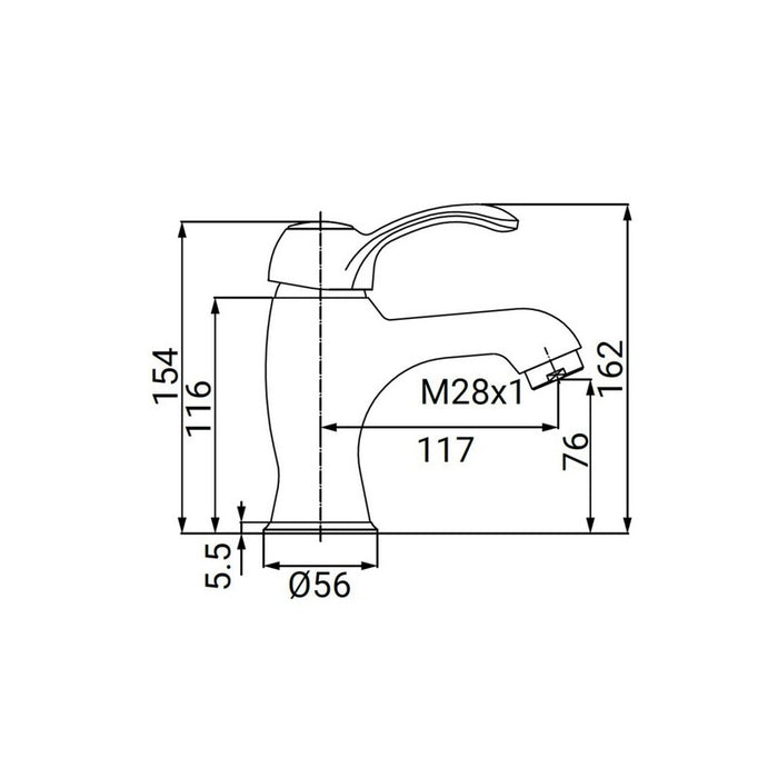 Miscelatore lavabo cromato stile vintage - serie Oxford
