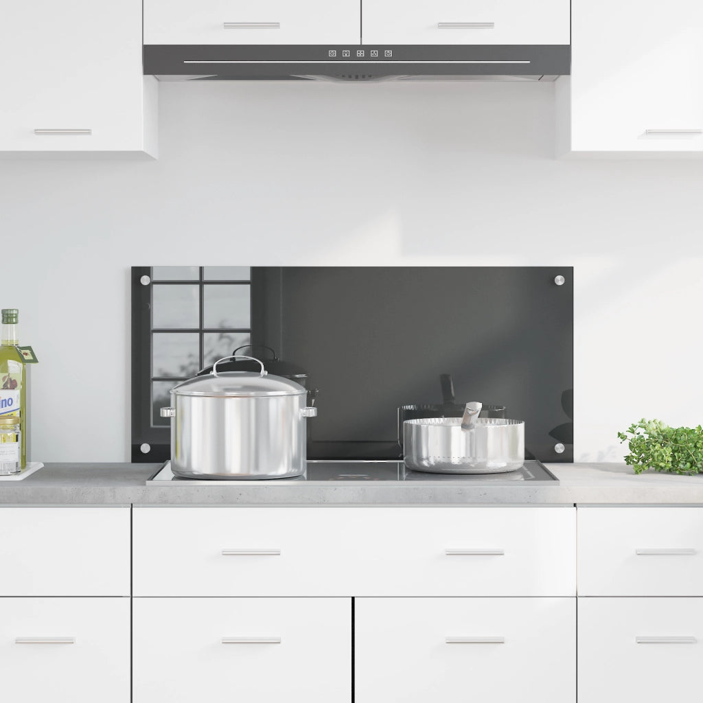 Schienale per Cucina  Grigio Scuro 90x40x0,6 cm in Vetro Temperato