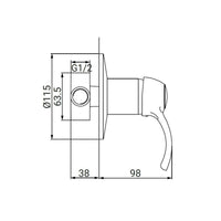 Miscelatore incasso doccia cromato stile vintage - serie Oxford