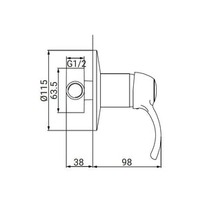 Miscelatore incasso doccia cromato stile vintage - serie Oxford